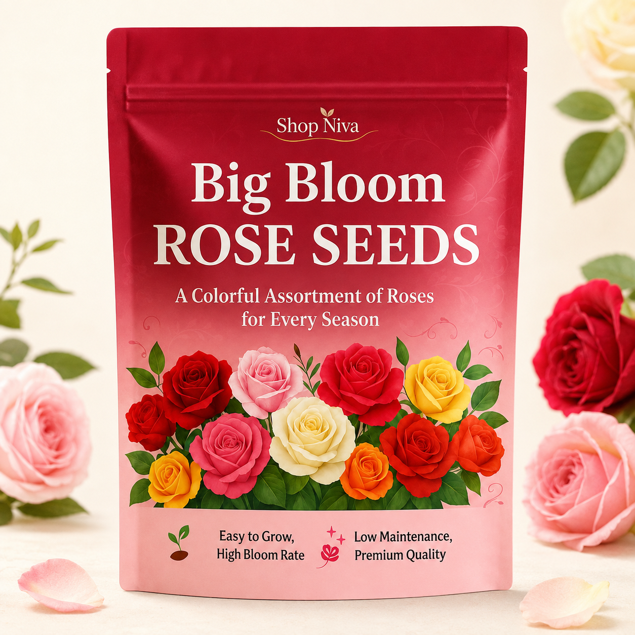 Big Bloom Rose Seeds (Pack of 2)