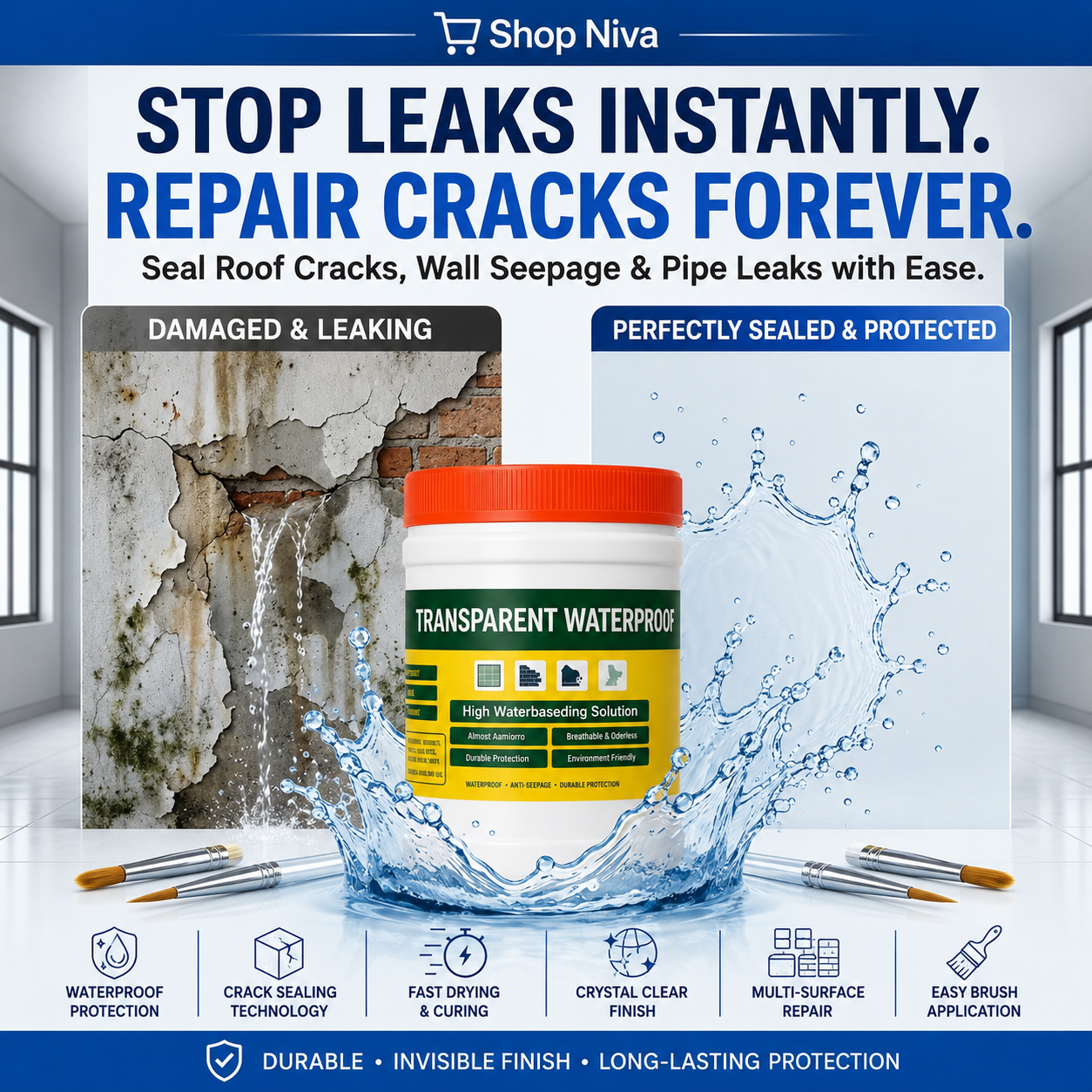 Transparent Waterproof Sealant (Pack Of 2)