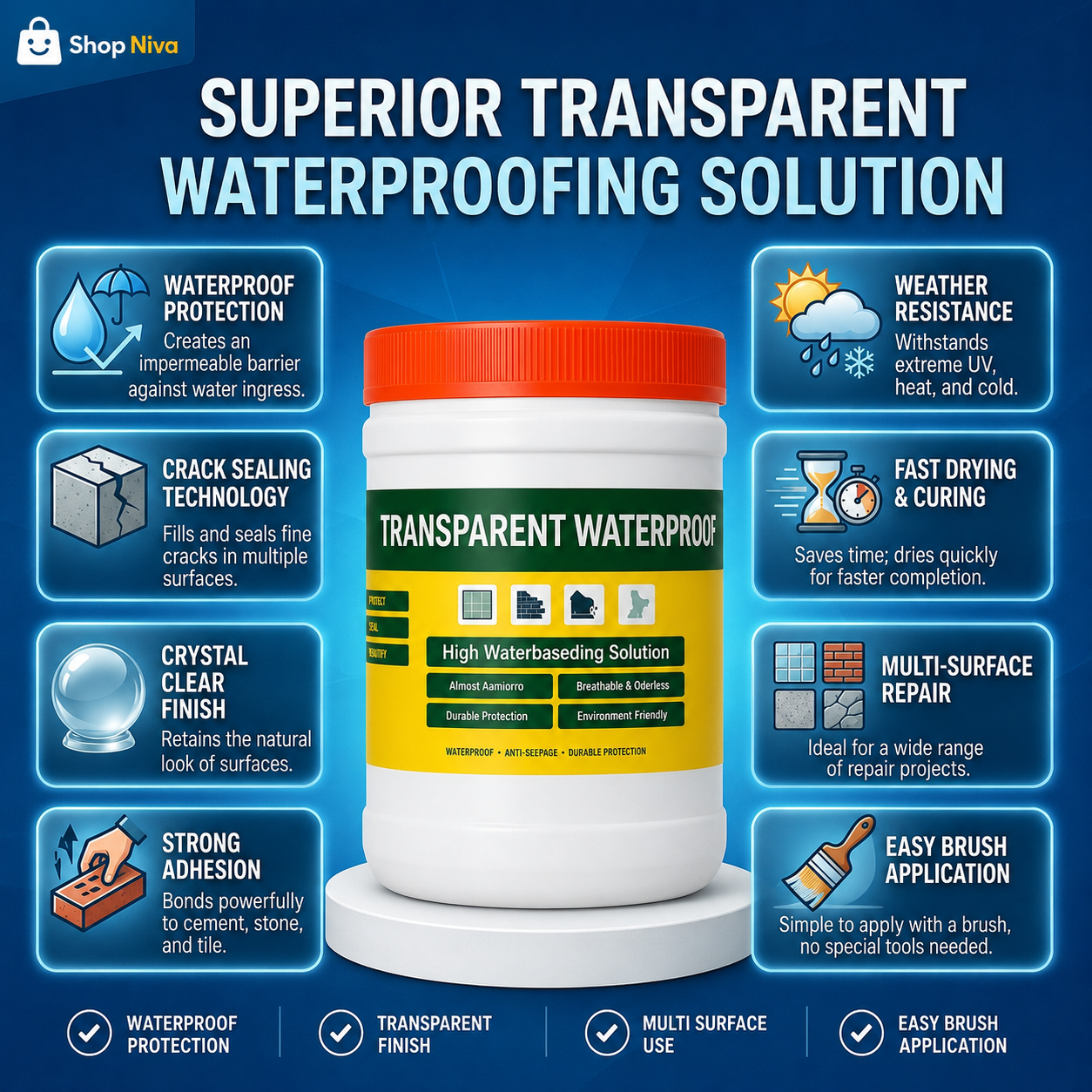Transparent Waterproof Sealant (Pack Of 2)