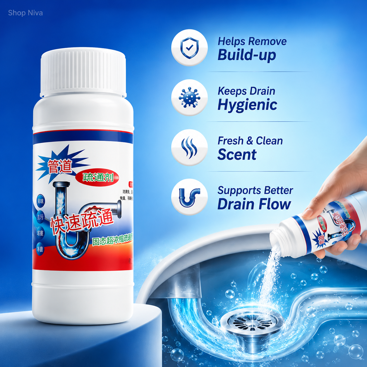 POWERFUL DRAIN & SINK CLEANER POWDER (PACK OF 4)